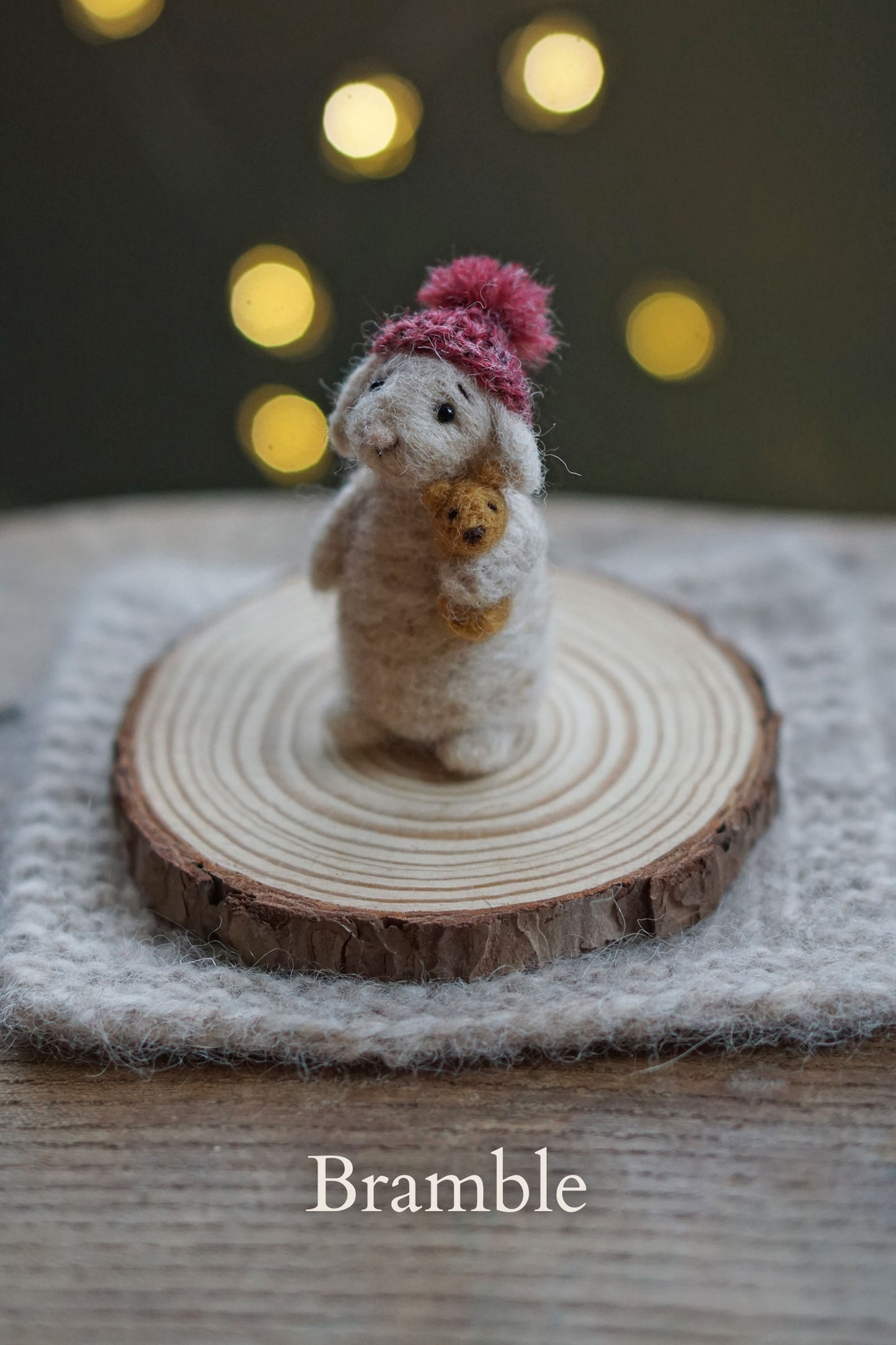Needle Felted Miniature Lop Eared Winter Bunnies