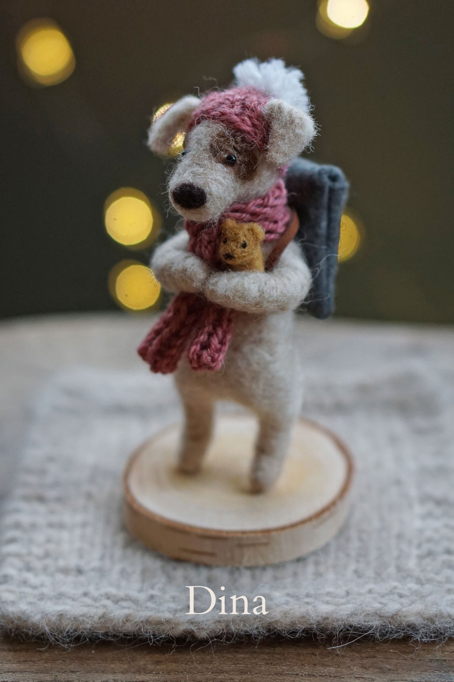 Needle Felted Winter Dog