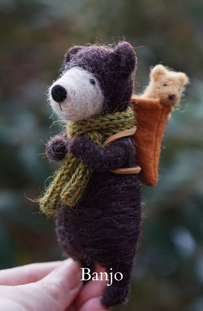 Needle Felted Black Bears