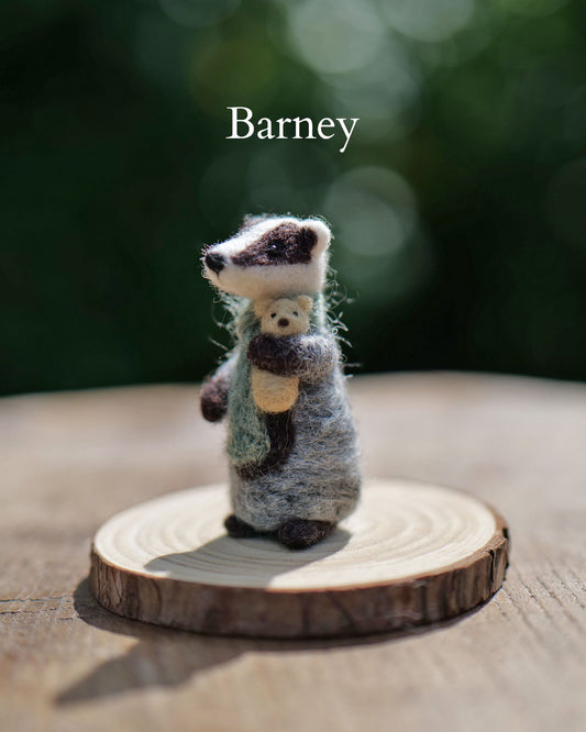 Needle Felted Mini Badgers