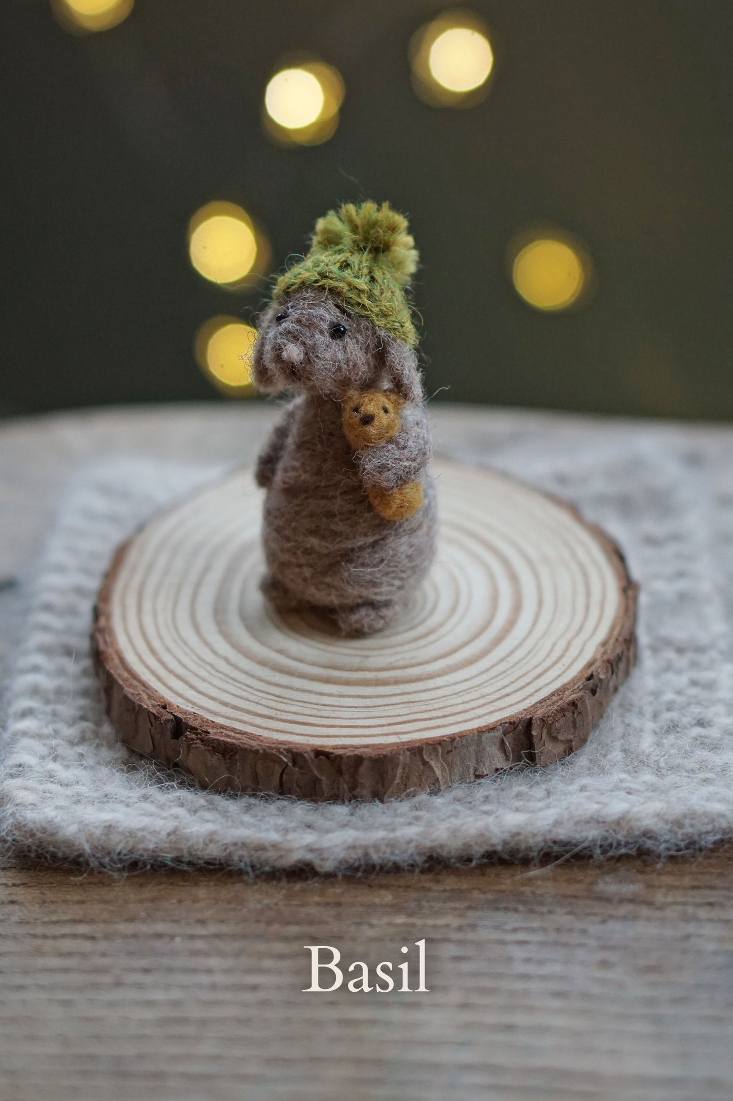Needle Felted Miniature Lop Eared Winter Bunnies
