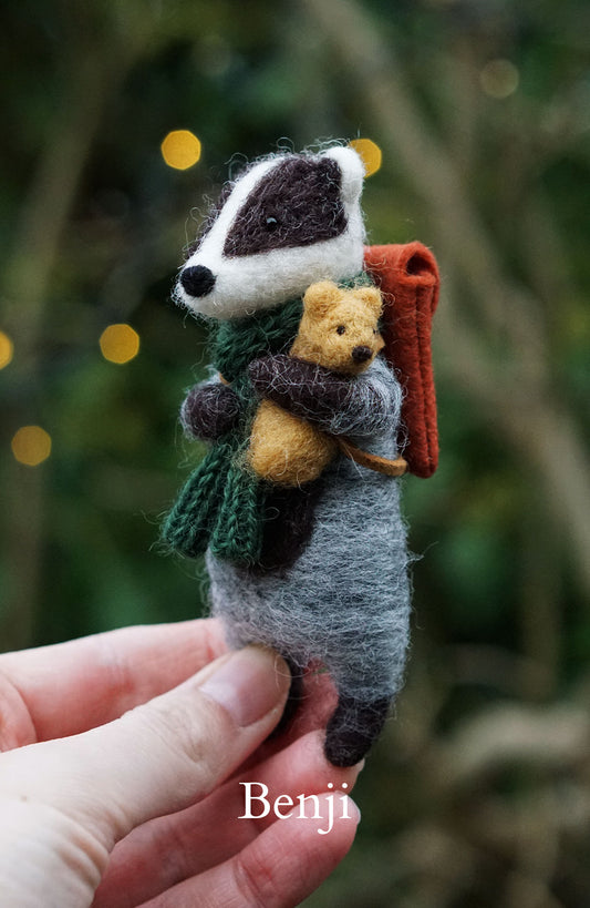 Needle Felted Badgers