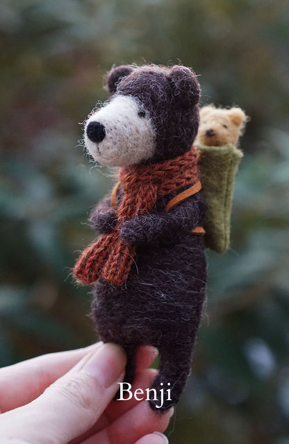 Needle Felted Black Bears