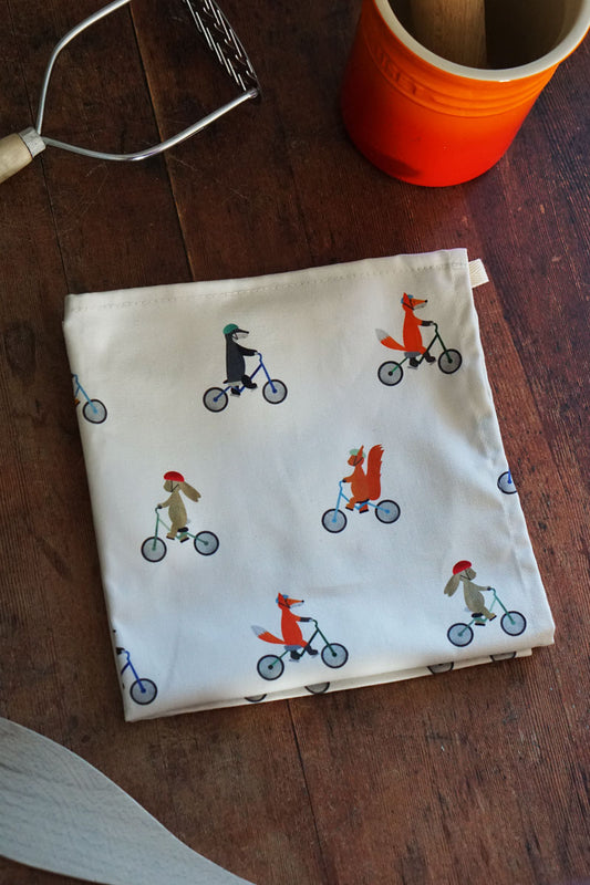Woodlanders Bicycle Buddies Tea Towel