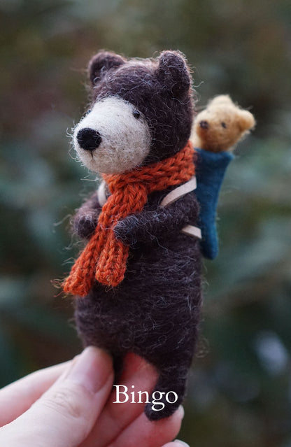 Needle Felted Black Bears