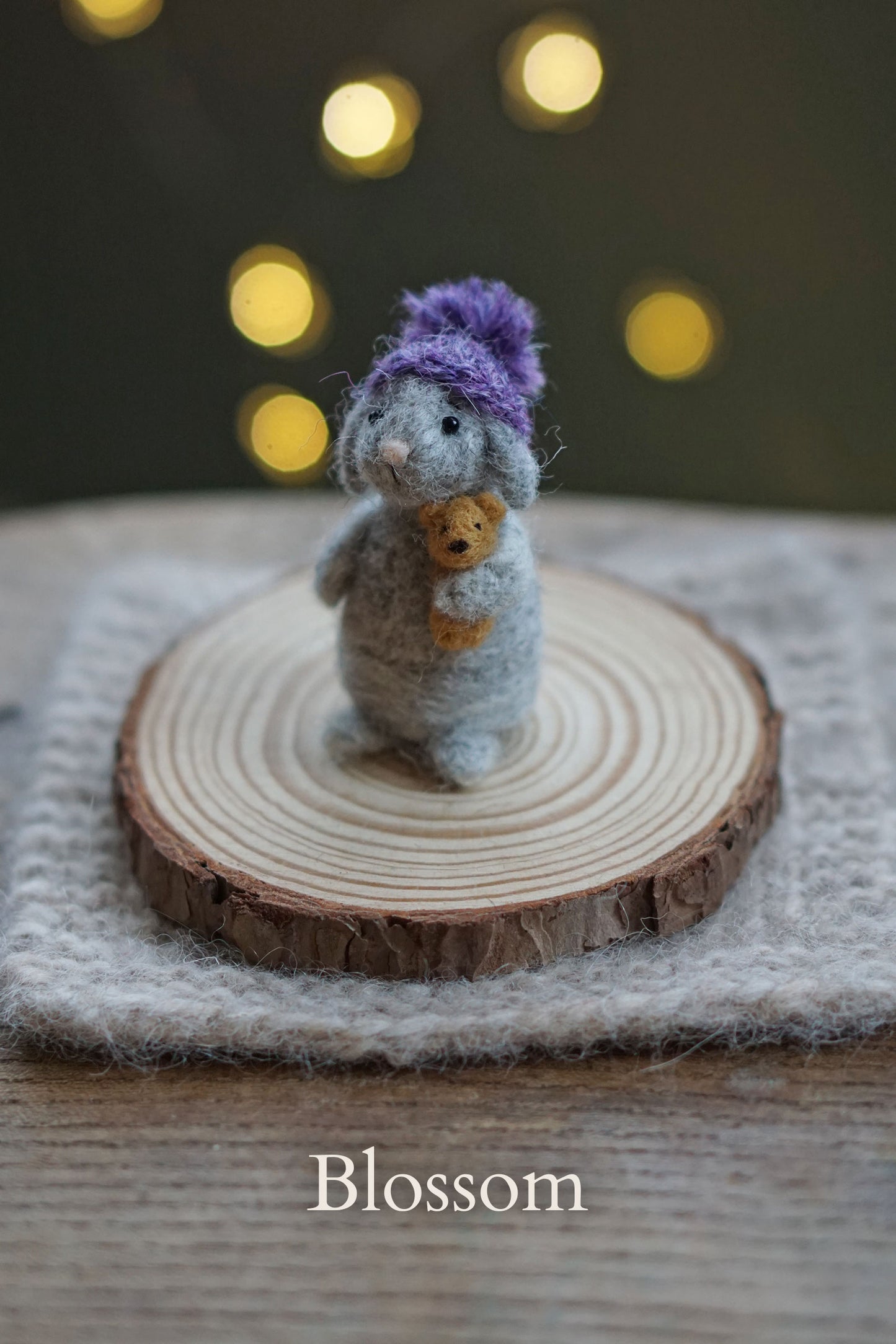 Needle Felted Miniature Lop Eared Winter Bunnies