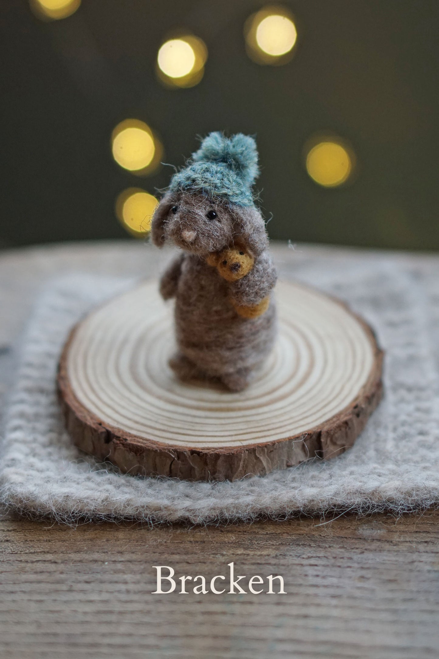 Needle Felted Miniature Lop Eared Winter Bunnies