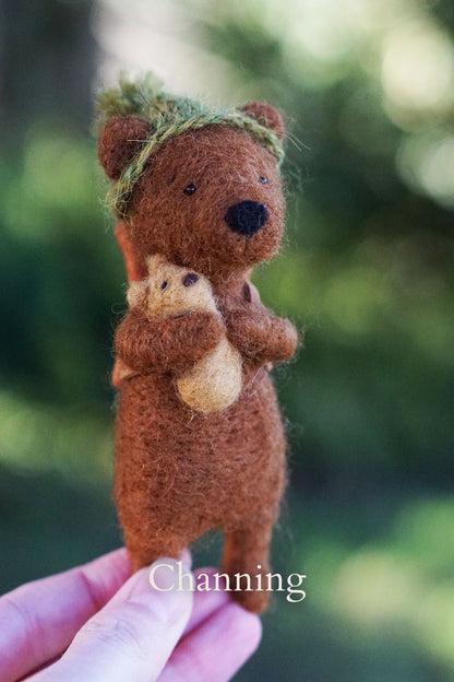 Needle Felted Bears - Fluffy Chestnut Bears