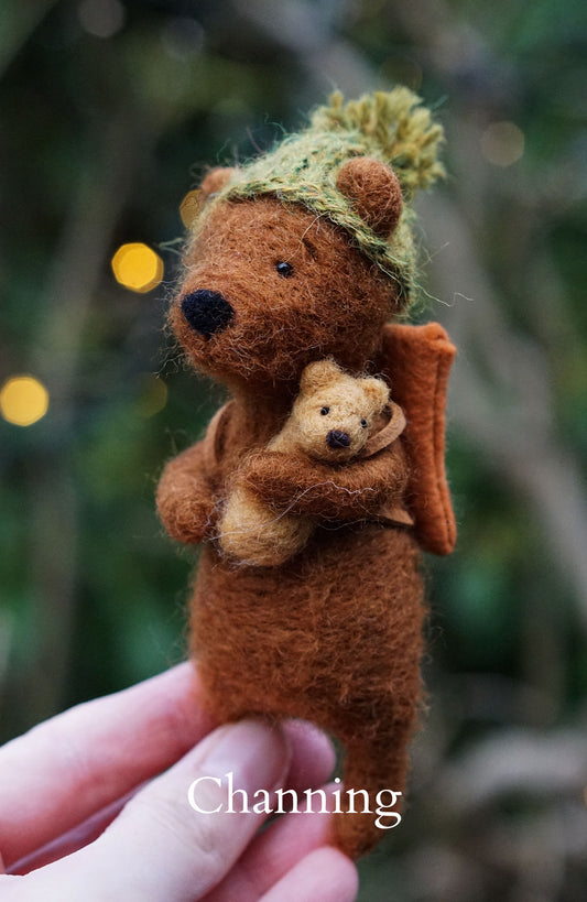 Needle Felted Bears - Fluffy Chestnut Bears