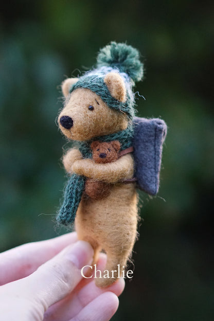 Needle Felted Christmas Teds