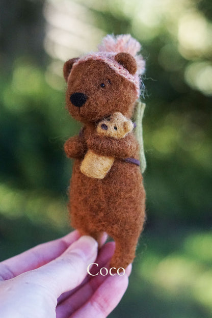 Needle Felted Bears - Fluffy Chestnut Bears