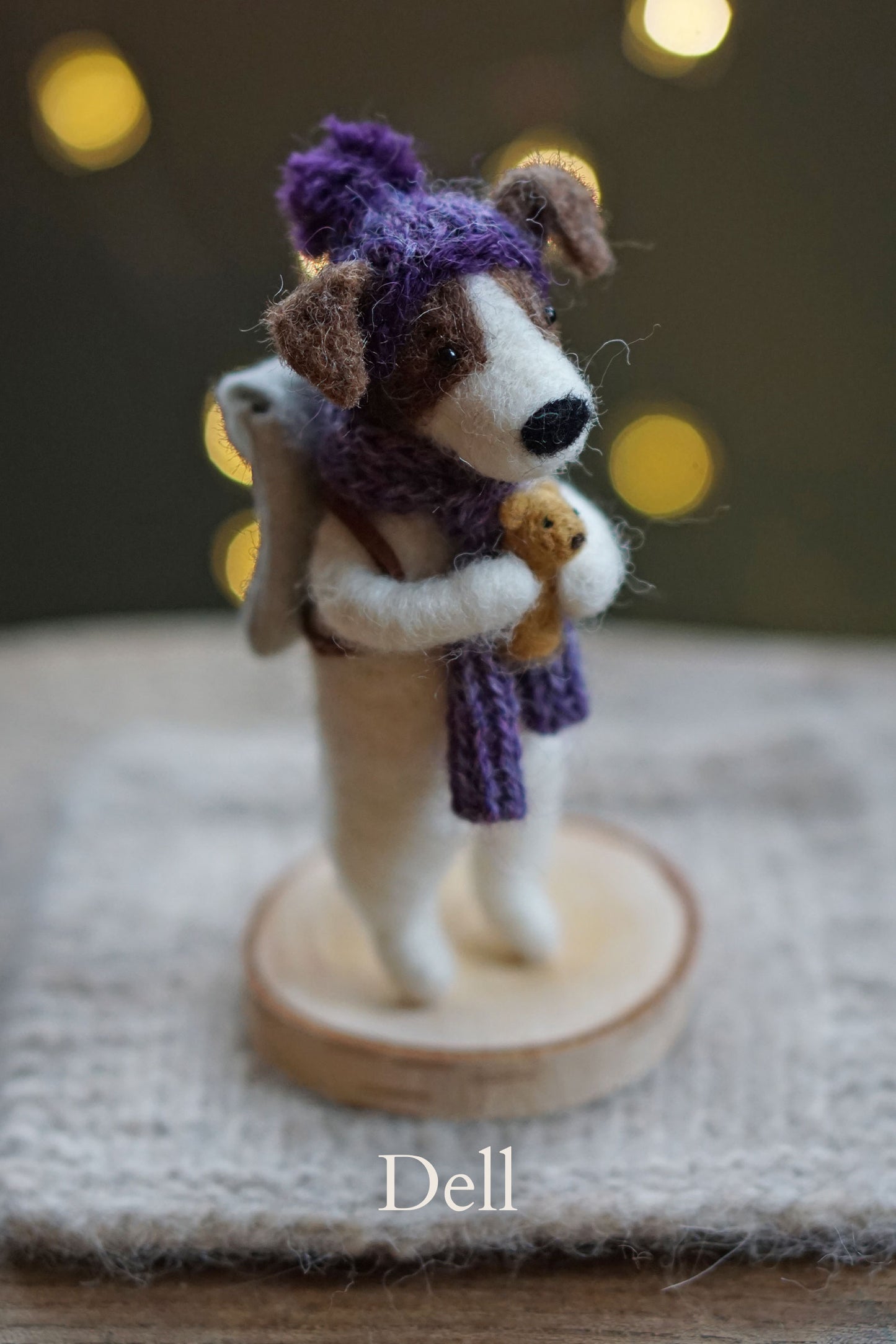 Needle Felted Winter Dog