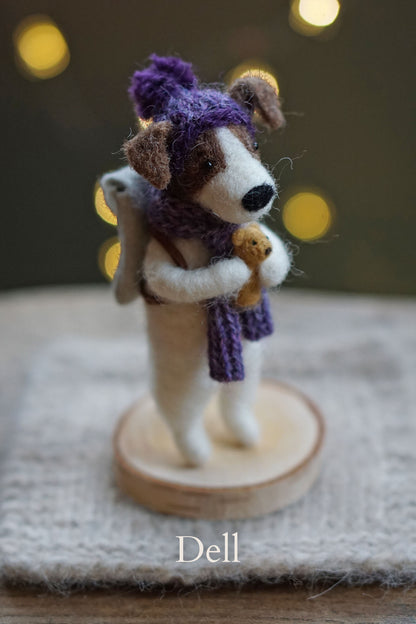 Needle Felted Winter Dog