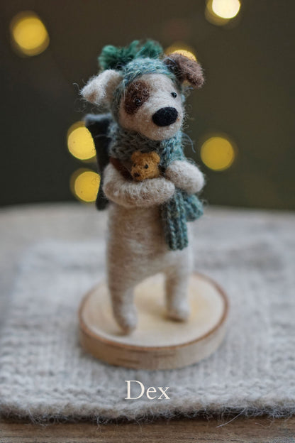 Needle Felted Winter Dog