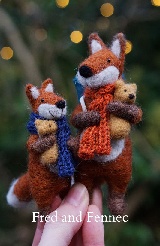 Needle Felted Fox Families