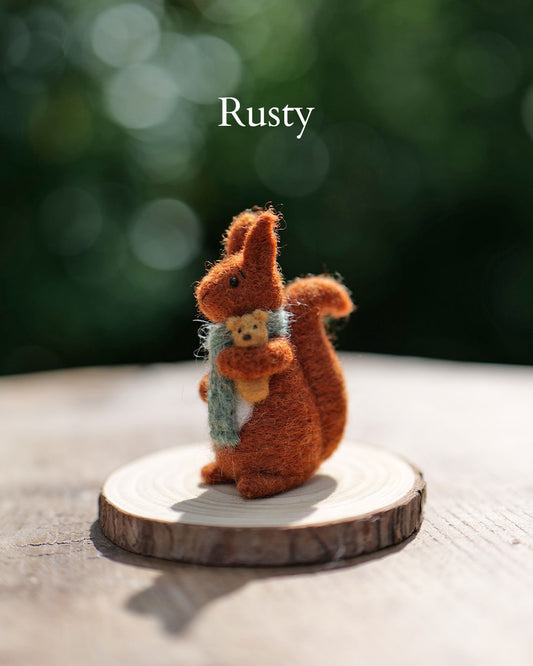 Needle Felted Mini Red Squirrels