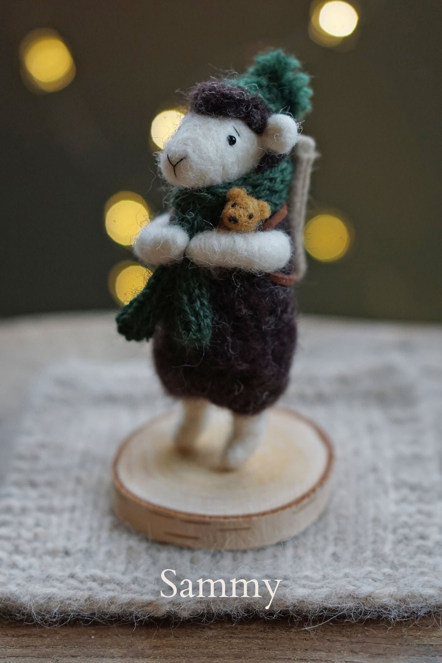 Needle Felted Winter Sheep