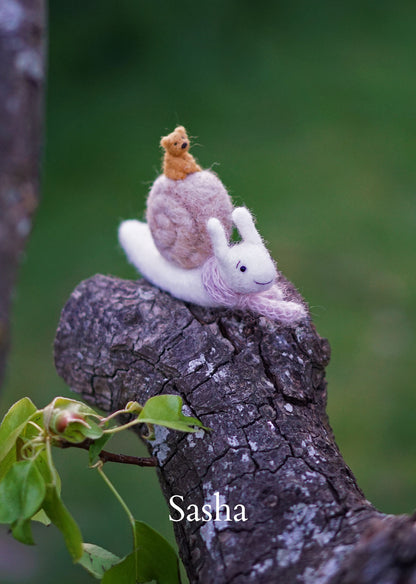 Needle Felted Miniature Snails