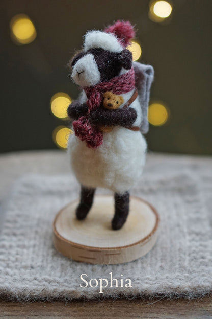 Needle Felted Winter Sheep