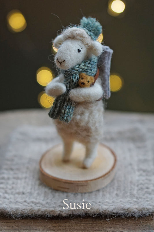 Needle Felted Winter Sheep