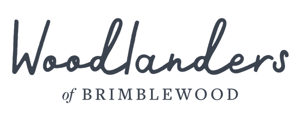 Logo of Woodlanders of Brimblewood with a decorative font on a white background