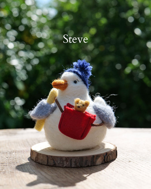 Needle Felted Seagull with Stolen Chip
